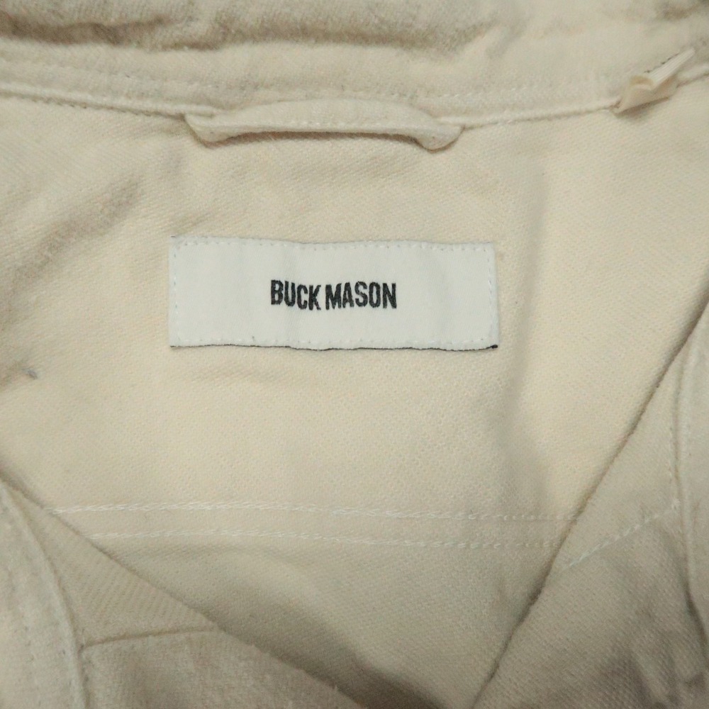 Buck Mason Shirt Mens Extra Large Beige Long Sleeve Flannel Two Pocket XL - Picture 3 of 10